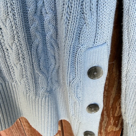Ann Taylor Factory Light Blue Cable Knit Sweater Size Medium - Picture 6 of 15
